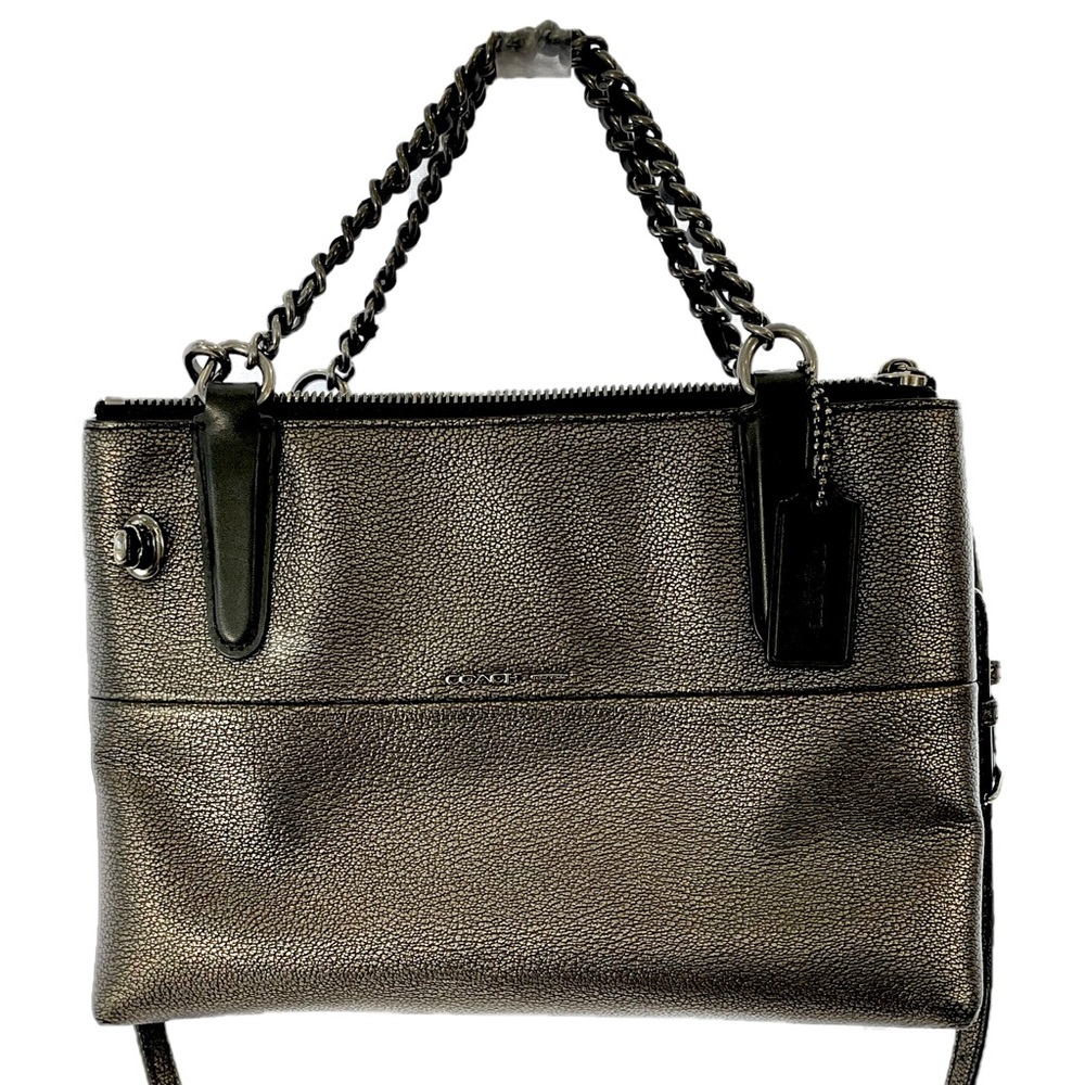Coach Crossbody Dual Chain Handle Leather Purse